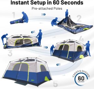 BEYONDHOME Instant Cabin Tent, 8 Person/10 Person Camping Tent